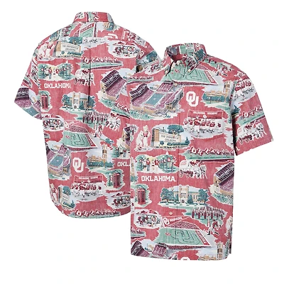 Chemise boutonnée scénique Reyn Spooner Crimson Oklahoma Sooners pour homme