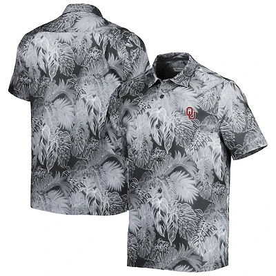 Chemise boutonnée Tommy Bahama noire Oklahoma Sooners Coast luminescent Fronds Camp pour hommes