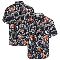 Chemise boutonnée noire Tommy Bahama pour homme Oklahoma Sooners Veracruz Cay First Down Blooms