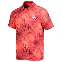 Men's Tommy Bahama Crimson Oklahoma Sooners Big & Tall Coast Luminescent Fronds IslandZone Button-Up Camp Shirt