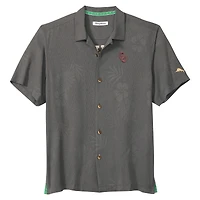 Chemise boutonnée grise Tommy Bahama pour homme, motif Catch of the Day Camp des Oklahoma Sooners