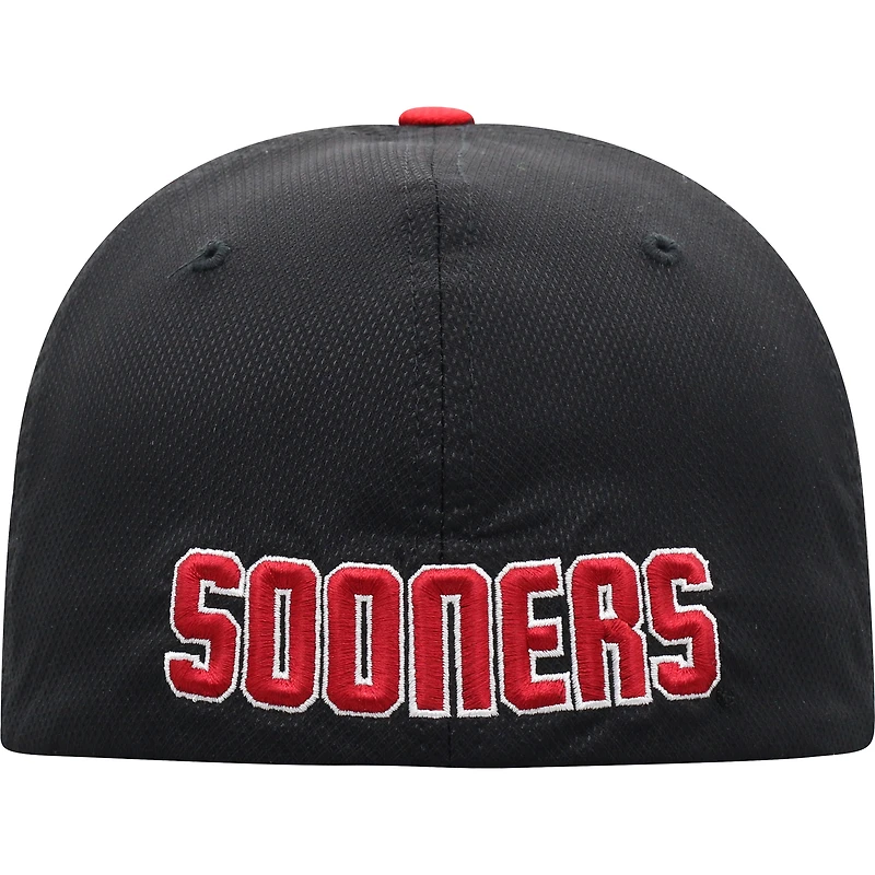 Men's Top of the World Black/Crimson Oklahoma Sooners Two-Tone Reflex Hybrid Tech Flex Hat
