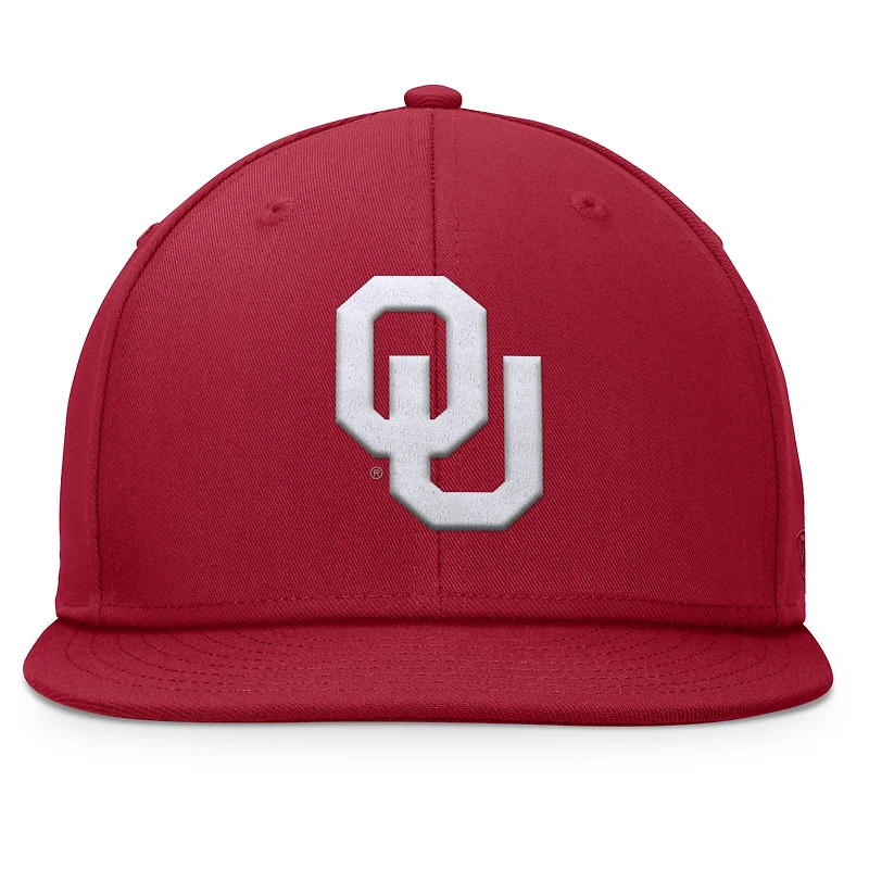 Men's Top of the World Crimson Oklahoma Sooners Fundamental Snapback Hat
