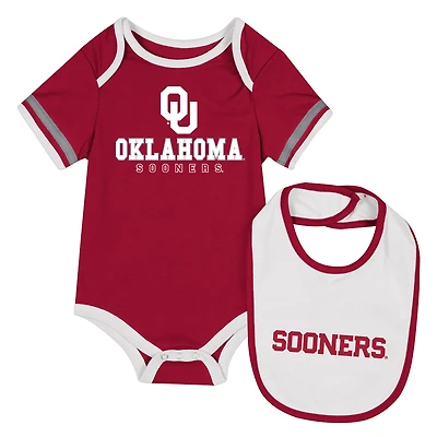 Newborn & Infant Colosseum  Crimson Oklahoma Sooners Bodysuit Bib Set