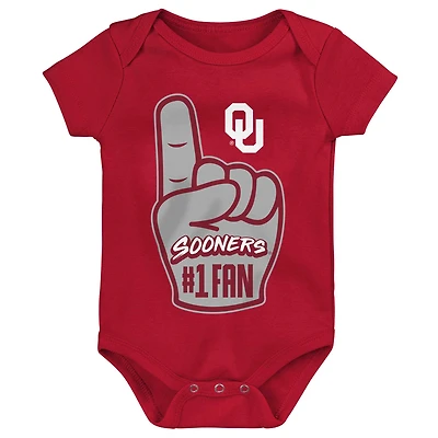 Newborn & Infant Crimson Oklahoma Sooners #1 Fan Foam Finger Bodysuit