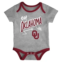 Newborn & Infant Outerstuff Oklahoma Sooners Three-Pack All Day Play Bodysuit Set