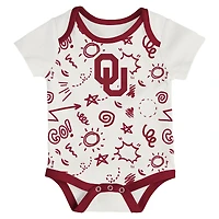 Newborn & Infant Outerstuff Oklahoma Sooners Three-Pack All Day Play Bodysuit Set