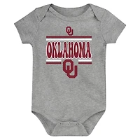 Newborn Crimson Oklahoma Sooners Sunday Comics 3-Pack Bodysuit Set
