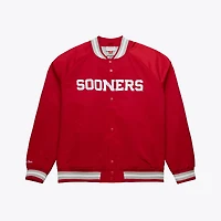 Veste en satin à fermeture éclair intégrale avec logo cramoisi des Oklahoma Sooners