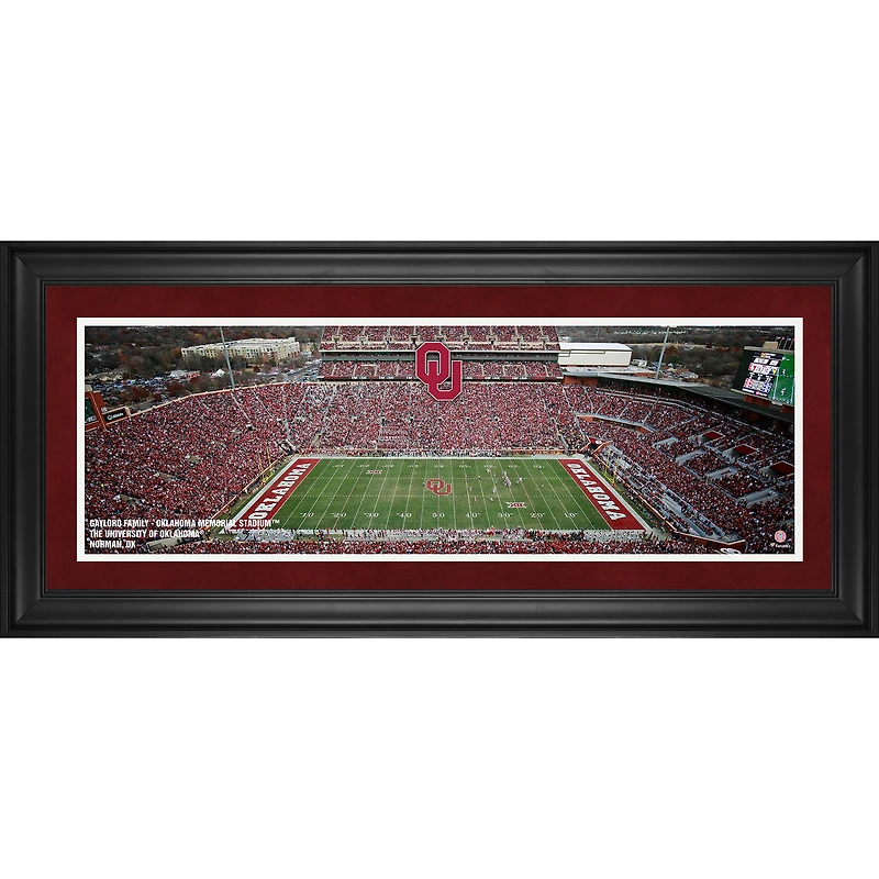 Oklahoma Sooners Framed 10'' x 30'' Gaylord Family Oklahoma Memorial Stadium Panoramic Photograph
