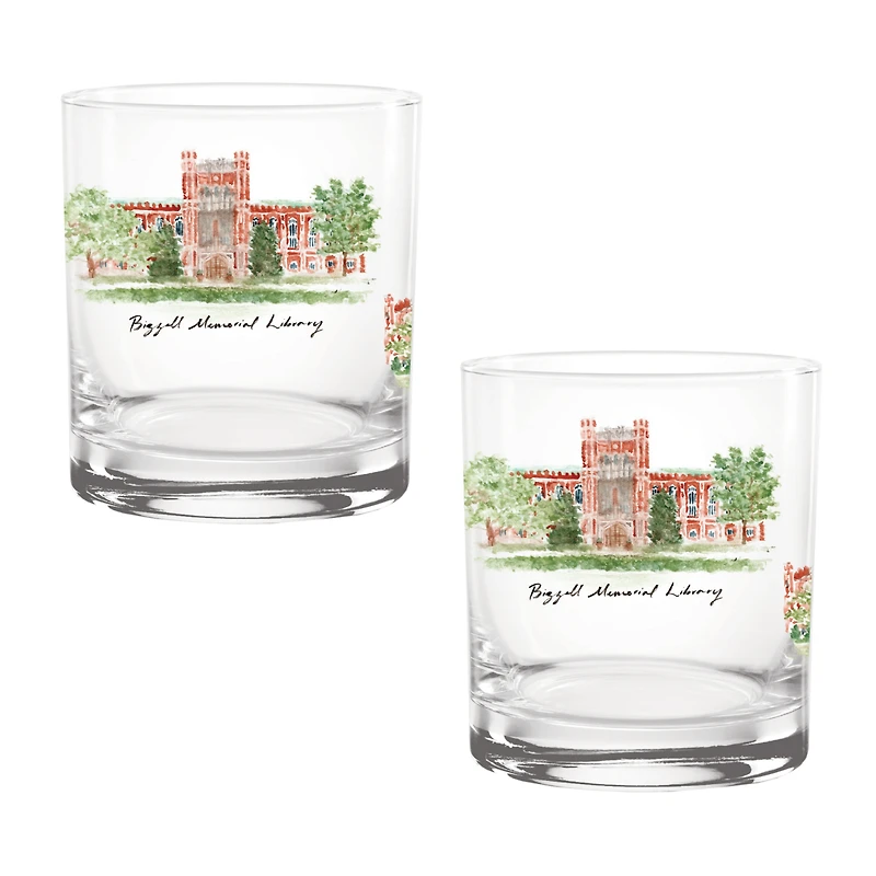 Oklahoma Sooners Laura Wilcox Watercolors 14oz Rocks Glass 2-Pack