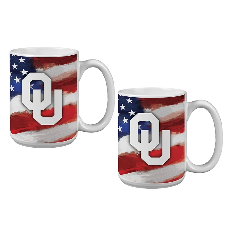 Oklahoma Sooners Two-Pack 15oz. Americana Mug Set