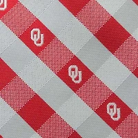 Cravate tissée à carreaux des Sooners de l'Oklahoma - Rouge cramoisi/gris