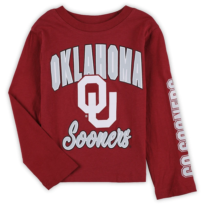 Preschool Crimson/Heather Grey Oklahoma Sooners Game Day T-Shirt Combo Pack