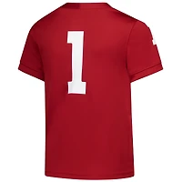 Maillot de football Jordan Brand n° 1 Crimson des Sooners l'Oklahoma, réplique intouchable, pour enfants d'âge préscolaire