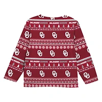 Preschool Outerstuff  Crimson Oklahoma Sooners Ugly Sweater Pajama Set