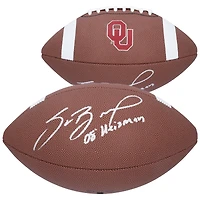 Ballon de football américain réplique Nike autographié par Sam Bradford (Oklahoma Sooners) avec inscription « Heisman 2008 »