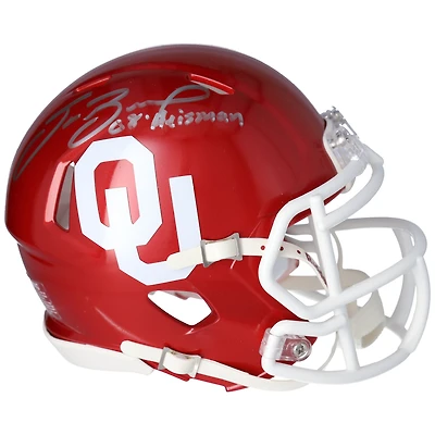 Casque Riddell Speed ​​Mini autographié par Sam Bradford des Oklahoma Sooners avec inscription « 08 Heisman »