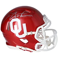 Casque Riddell Speed ​​Mini autographié par Sam Bradford des Oklahoma Sooners avec inscription « 08 Heisman »
