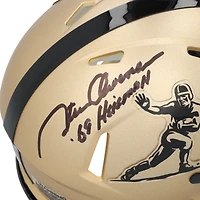 Steve Owens Oklahoma Sooners Autographed Gold Heisman Riddell Speed Mini Helmet with "69 Heisman" Inscription