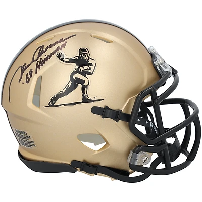 Steve Owens Oklahoma Sooners Autographed Gold Heisman Riddell Speed Mini Helmet with "69 Heisman" Inscription
