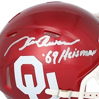 Steve Owens Oklahoma Sooners Autographed Riddell Speed Mini Helmet with "69 Heisman" Inscription