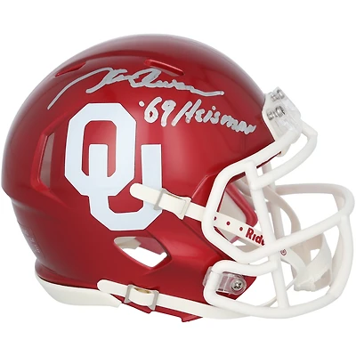 Steve Owens Oklahoma Sooners Autographed Riddell Speed Mini Helmet with "69 Heisman" Inscription
