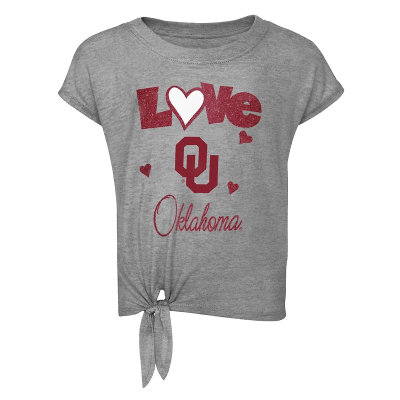 Ensemble t-shirt et legging Oklahoma Sooners Forever Love Team gris chiné/cramoisi pour tout-petit