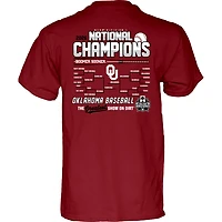 Unisex Blue 84 Crimson Oklahoma Sooners 2026 NCAA Baseball Men's College World Series Champions Bracket T-Shirt