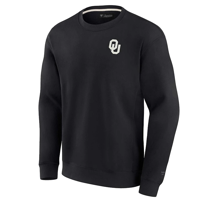 Unisex Fanatics Black Oklahoma Sooners Super Soft Pullover Crew Sweatshirt