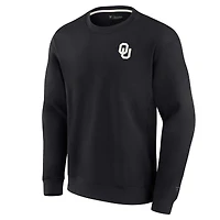Unisex Fanatics Black Oklahoma Sooners Super Soft Pullover Crew Sweatshirt