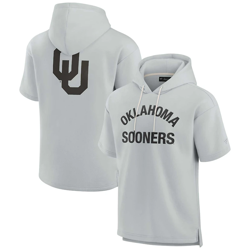 Unisex Fanatics Gray Oklahoma Sooners Elements Super Soft Fleece Short Sleeve Pullover Hoodie