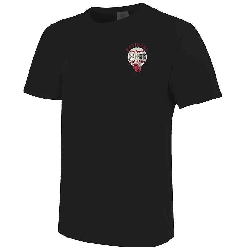Unisex Image One Black Oklahoma Sooners 2026 NCAA Baseball Men's College World Series Champions Distressed T-Shirt