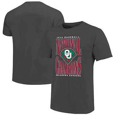 Unisex Image One Charcoal Oklahoma Sooners 2026 NCAA Baseball Men's College World Series Champions Large Type Field T-Shirt