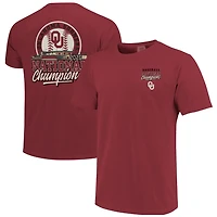 Unisex Image One Crimson Oklahoma Sooners 2026 NCAA Baseball Men's College World Series Champions Stadium T-Shirt