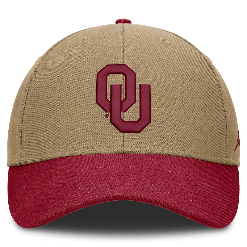Unisex Jordan Brand Beige/Crimson Oklahoma Sooners Primetime Rise Dri-FIT Adjustable Hat