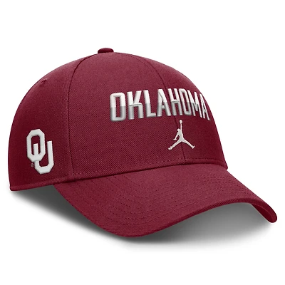 Unisex Jordan Brand Crimson Oklahoma Sooners 2026 On-Field Gameday Rise Adjustable Hat