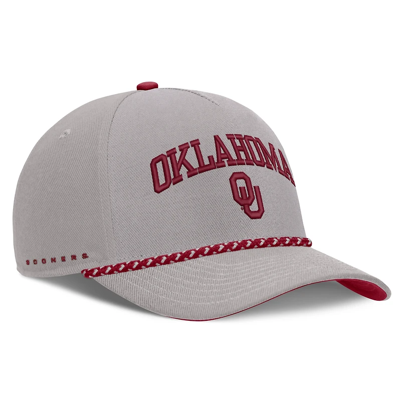 Unisex Jordan Brand Gray Oklahoma Sooners Primetime Rise Rope Adjustable Hat