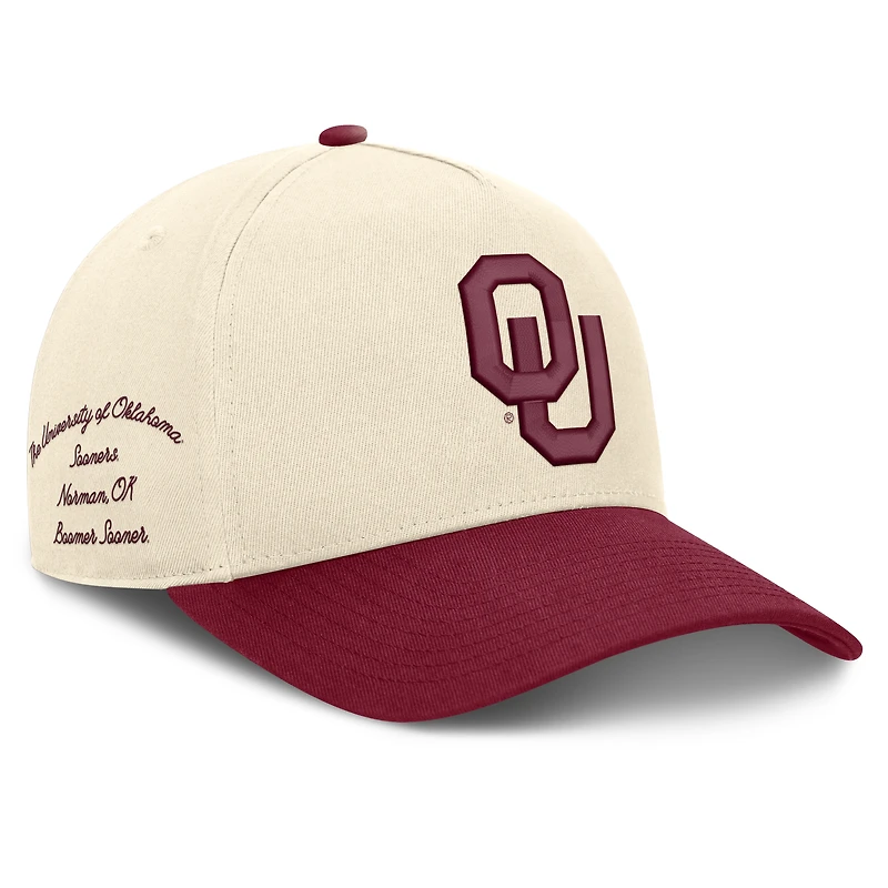 Unisex Jordan Brand Natural/Crimson Oklahoma Sooners Campus Prep Rise Adjustable Hat