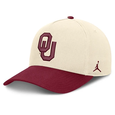 Unisex Jordan Brand Natural/Crimson Oklahoma Sooners Campus Prep Rise Adjustable Hat