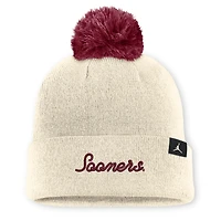 Bonnet unisexe Jordan Brand Natural Oklahoma Sooners Campus Prep Script à revers et pompon