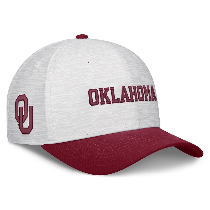 Casquette unisexe Jordan Brand blanche/cramoisie Oklahoma Sooners Primetime Rise ajustable