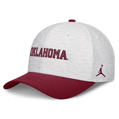 Unisex Jordan Brand White/Crimson Oklahoma Sooners Primetime Rise Adjustable Hat
