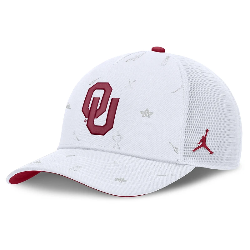 Unisex Jordan Brand  White Oklahoma Sooners Country Club Golfin' Rise Trucker Adjustable Hat