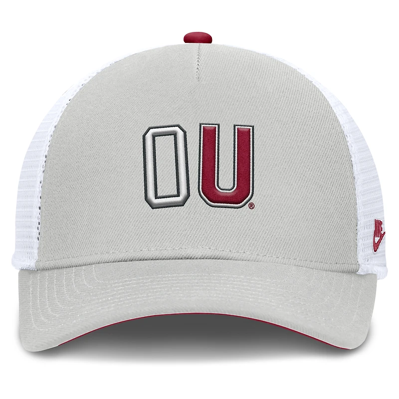 Unisex Nike Gray Oklahoma Sooners 2026 Basketball Refresh 5-Panel Rise Trucker Hat