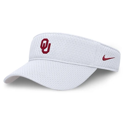 Unisex Nike White Oklahoma Sooners 2025 Dugout Softball Ace Performance Adjustable Visor