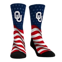 Unisex Rock Em Socks Oklahoma Sooners Patriotic Flag Crew