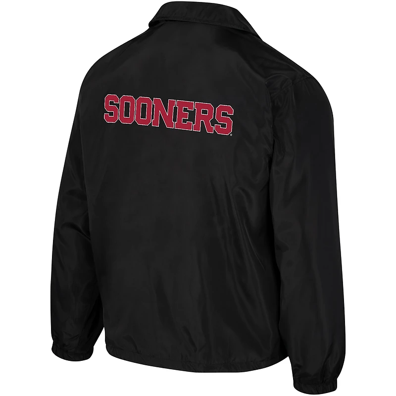 Unisex The Wild Collective Black Oklahoma Sooners Coaches Full-Snap Jacket