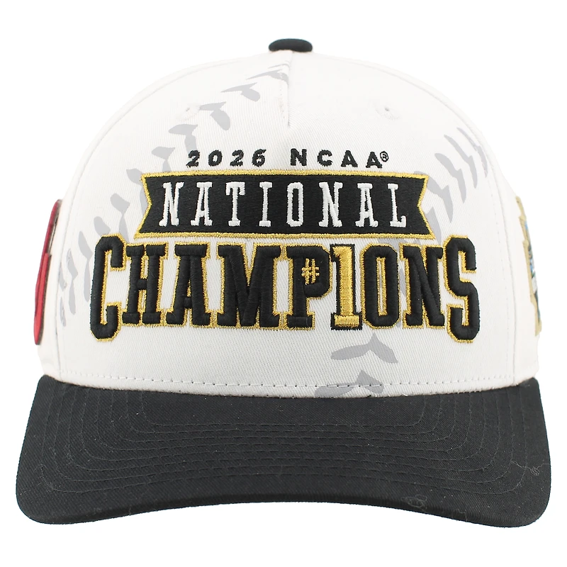 Unisex Zephyr White/Black Oklahoma Sooners 2026 NCAA Baseball Men's College World Series Champions Locker Room Adjustable Hat