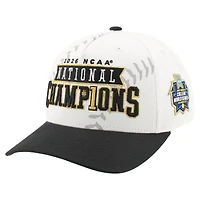 Casquette unisexe Zephyr blanche/noire Oklahoma Sooners, champions des College World Series de baseball universitaire NCAA 2026, ajustable pour vestiaire
